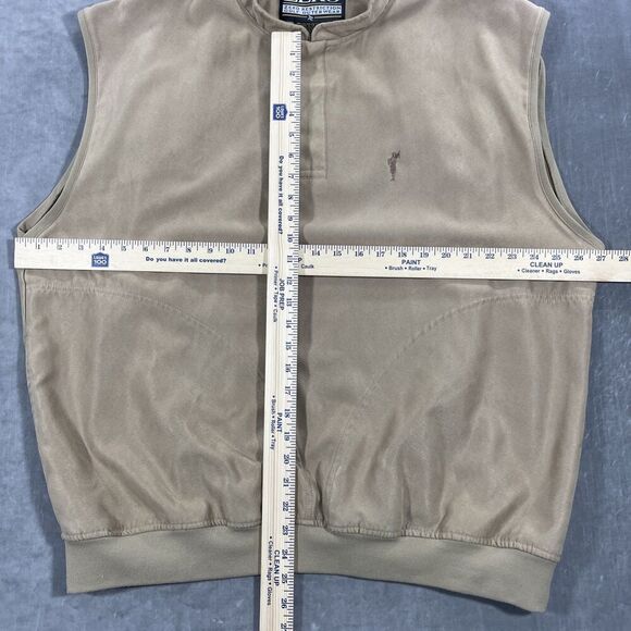 Zero Restriction‎ Golf Outerwear Men's Camel Vest Micro-suede Size XL 1/4 Snap - Picture 5 of 8